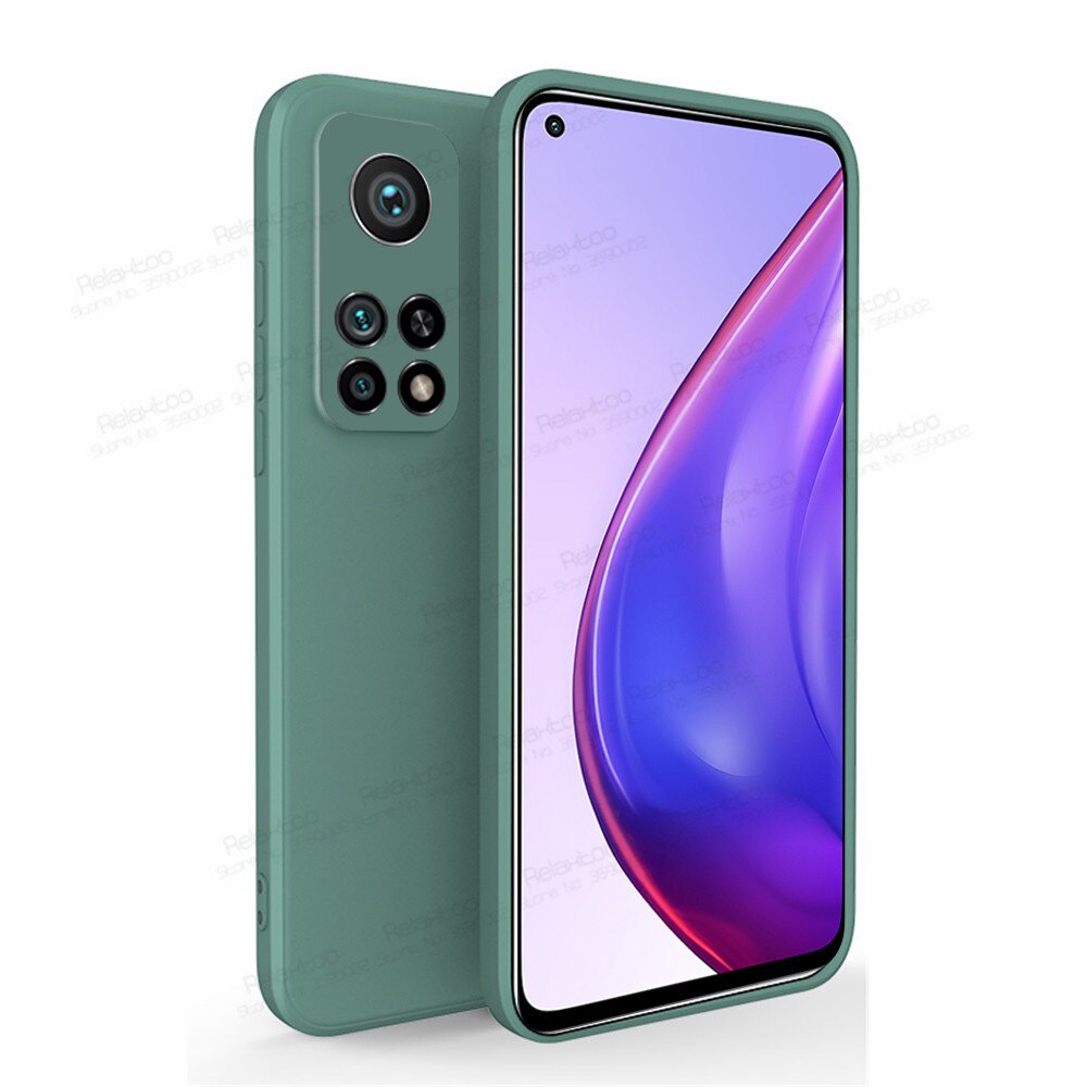 Dla Xiaomi Mi 10 T Pro Case miękki płynny silikonowy telefon pokrywa Xiomi 10 T T10 Mi10T 5G zwykły cukierki kolorowy aparat odporny na wstrząsy Coque: MI 10T / Dark green