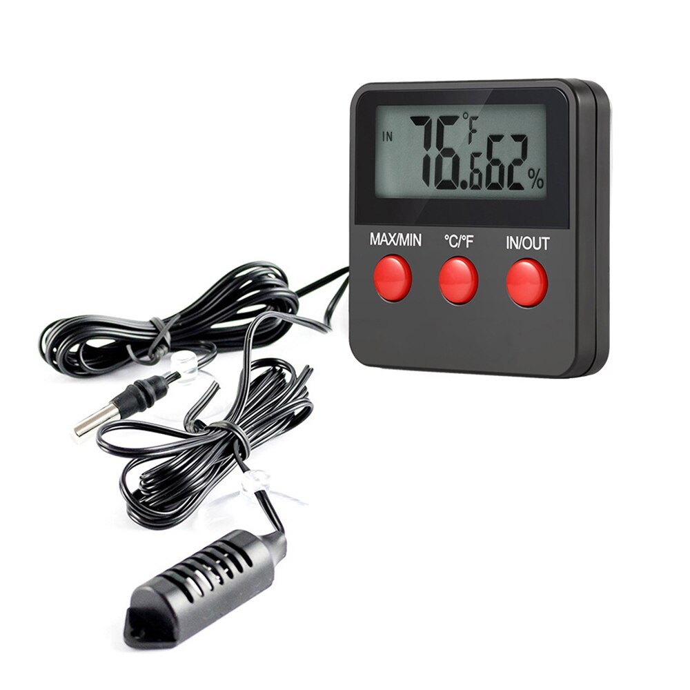 Elektronisk termometer hygrometer digital lcd display temp luftfugtigheds monitor meter til æg inkubator krybdyr