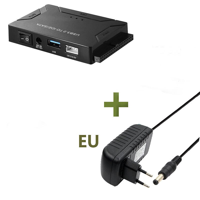 USB3.0 Harde Schijf Adapter, universele Usb Naar Sata/Ide Drive Lijn/2.5/3.5 Inch Harde Schijf Converter (Eu Plug)
