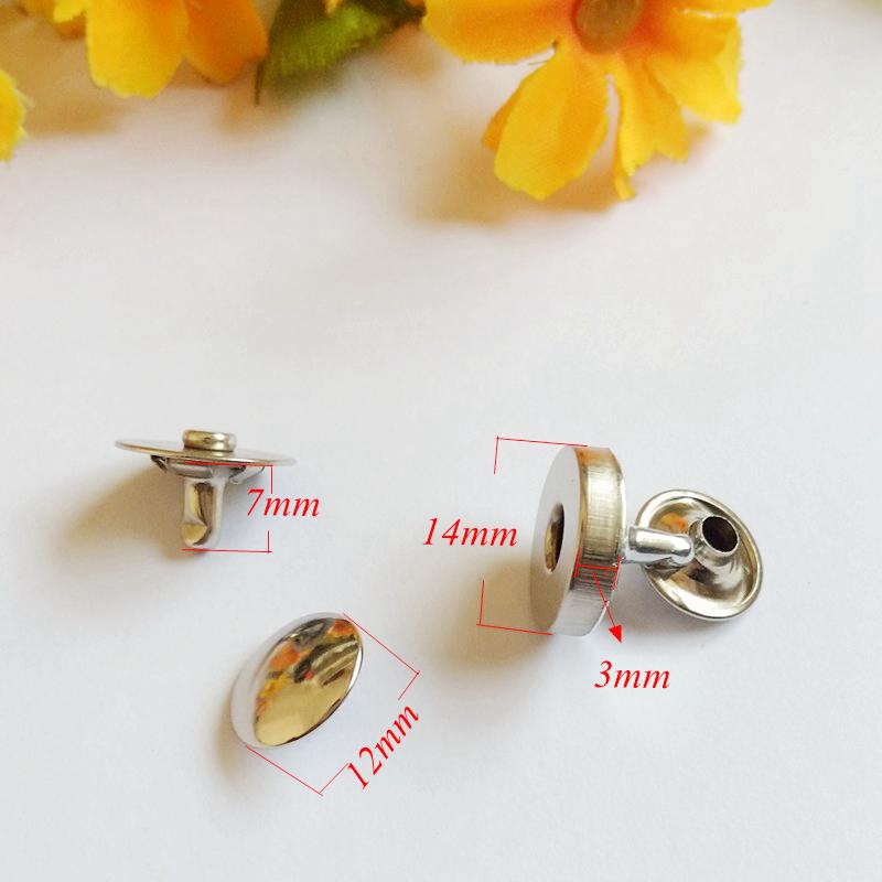 Fermoirs Magnétiques Ronds à Double Rivet, Fermoir à Bouton, Attache pour Sacs Artisanaux, Accessoires de Pièces, 14mm, 9/16 Pouces, 10 Ensembles/Lot