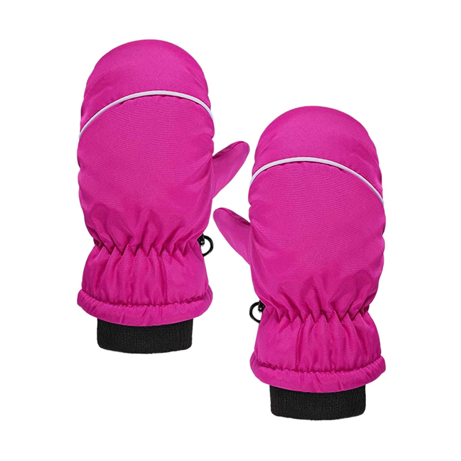 1 Pairs Waterdichte Peuter Baby Winter Skiën Sneeuw Wanten Kids Outdoor Lijn Wanten Koude Proof En Waterdicht Kind Wanten: Hot Pink