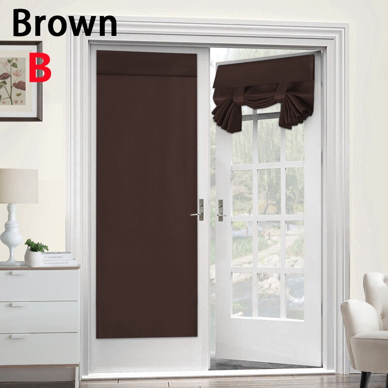 1PCS high-grade soundproof and high shading French door curtains without perforation Velcro curtains S7: B