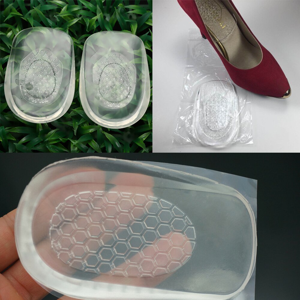 Siliconen Gel Inlegzolen Terug Pad Hiel Cup Voor Pijn Protectors Insert Gezondheid Voetverzorging Ondersteuning Spur Voeten Kussen Siliconen Voet pads