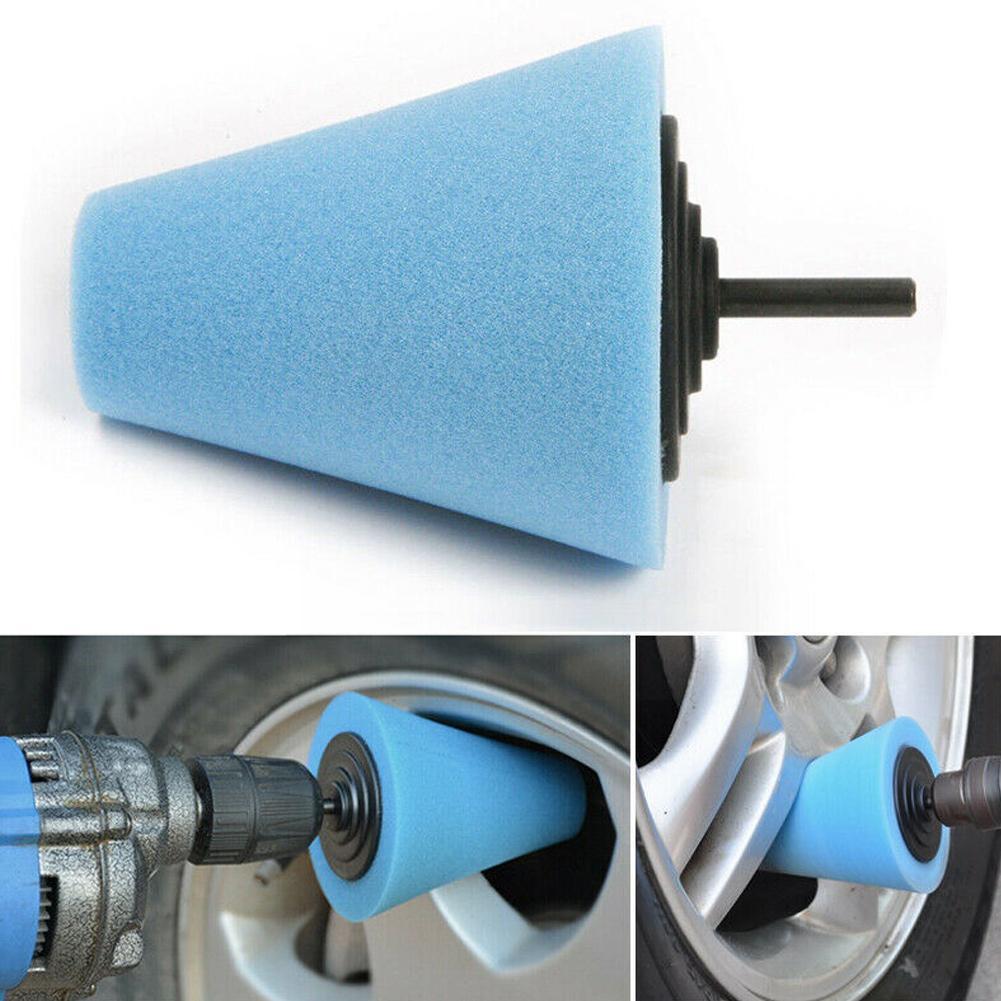 Car Polisher Tyres Wheel Wheel Hub Tool Burnishing Wheel Disk Pad Polishing Cone-shape Sponge Foam Hubs Polishing Machine J7Q5