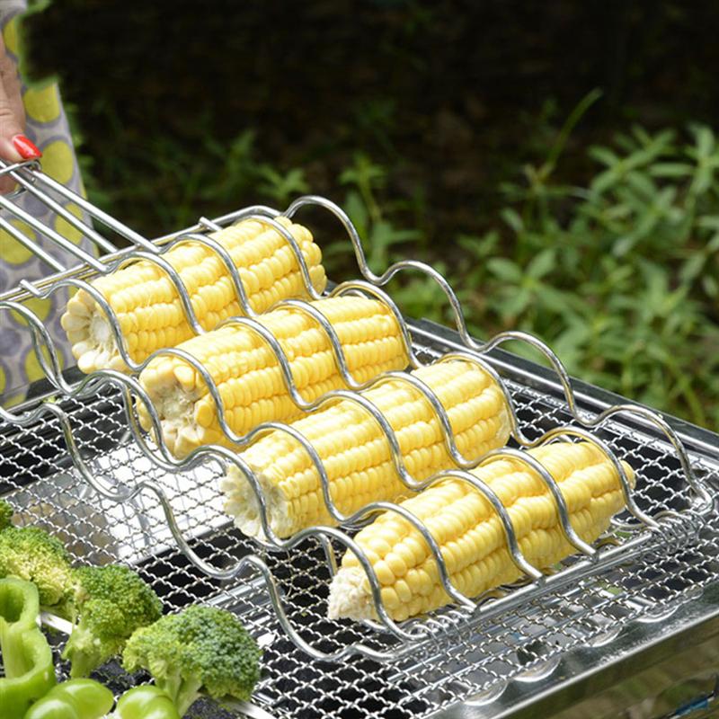 1Pc Portable BBQ Rack Stainless Steel Cooking Grid Folding Barbecue Grill