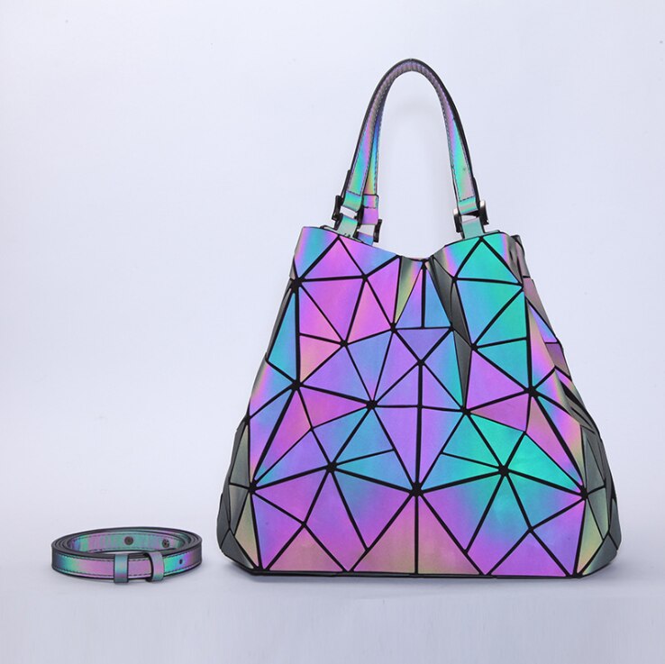 Handtas, geometrische lichtgevende damestas, opvouwbare schoudertas met diamantmotief, diverse crossbodytassen: Extra groot