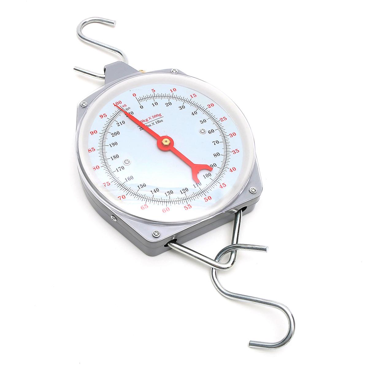 100kg 220lbs Hanging Scale Capacity Alloy Mechanical Hanging Scales With 2 Hook