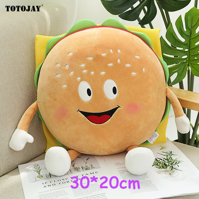 Niedlichen Cartoon Plüsch Hamburger Französisch Frites Huhn Bein Spielzeug Gefüllte Lebensmittel Popcorn Pizza Kissen Kissen Kinder Spielzeug Geburtstag: 30cm hamburger