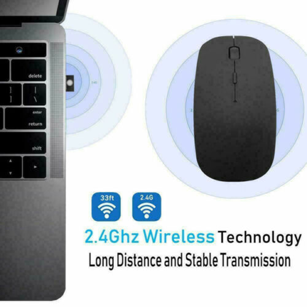 Toimiston erittäin ohut langaton hiiri 2 aaa akku usb-tietokone erittäin herkkä kokoushiiri kannettava tietokone ja kannettavan tietokoneen lisävarusteet