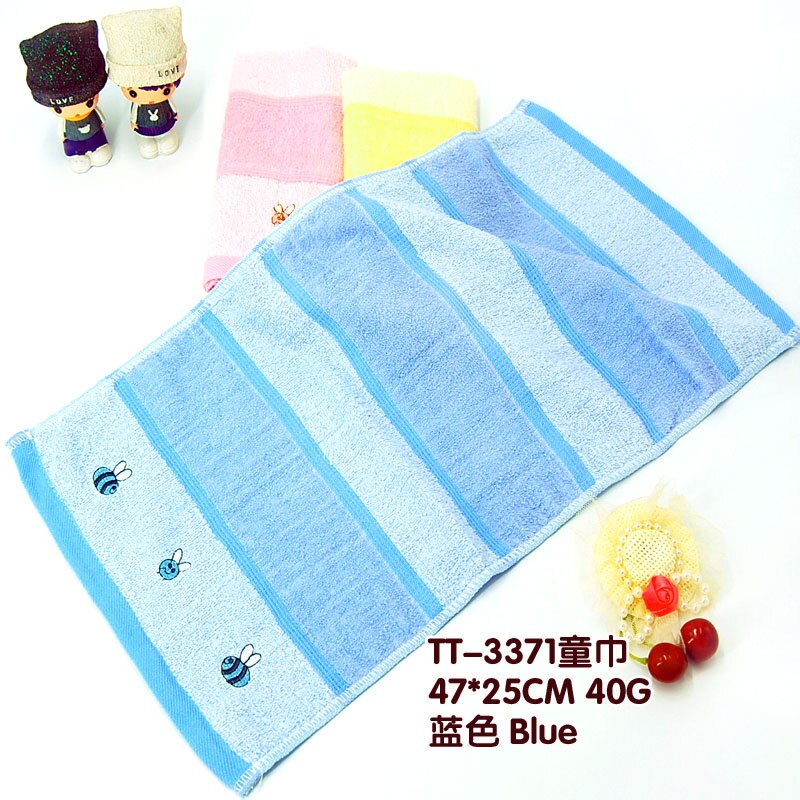 Et blødt, tyndt broderet bomuldshåndklæde tegneseriebi dejligt vaskeklud håndklæde en praktisk klud til en pause: Tt3371 blå
