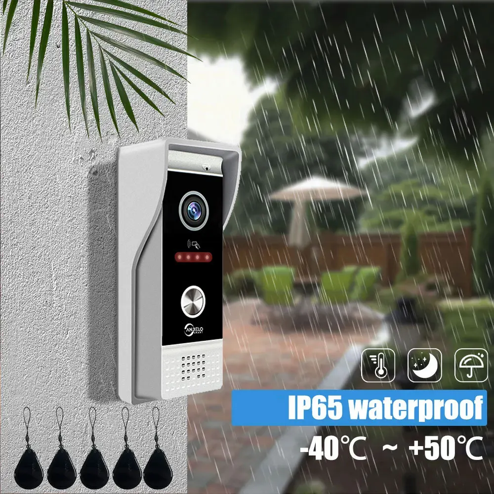 Videoportero con timbre de Metal para exteriores, unidad Compatible con CVBS/720P/1080P IP65, visión nocturna infrarroja resistente al agua con tarjeta magnética RFID