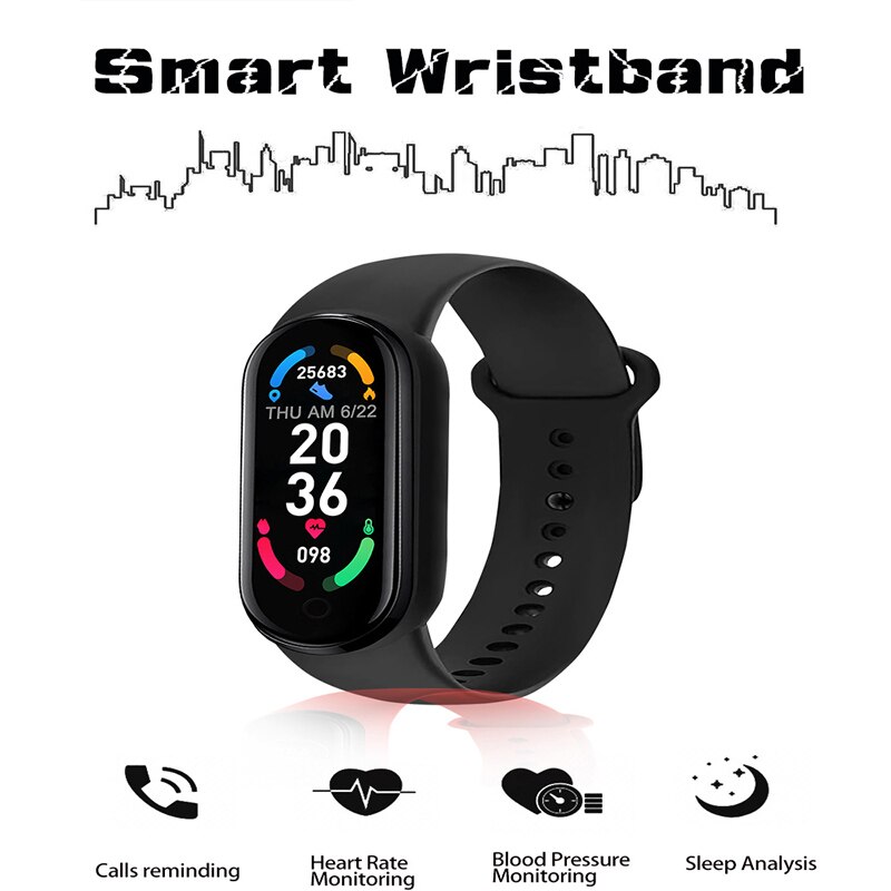M6/M5 Smart Watch Heart Rate Blood Pressure Monitor Smart Bracelet Fitness Track Pedometer Sport Band For IPhone Xiaomi Android