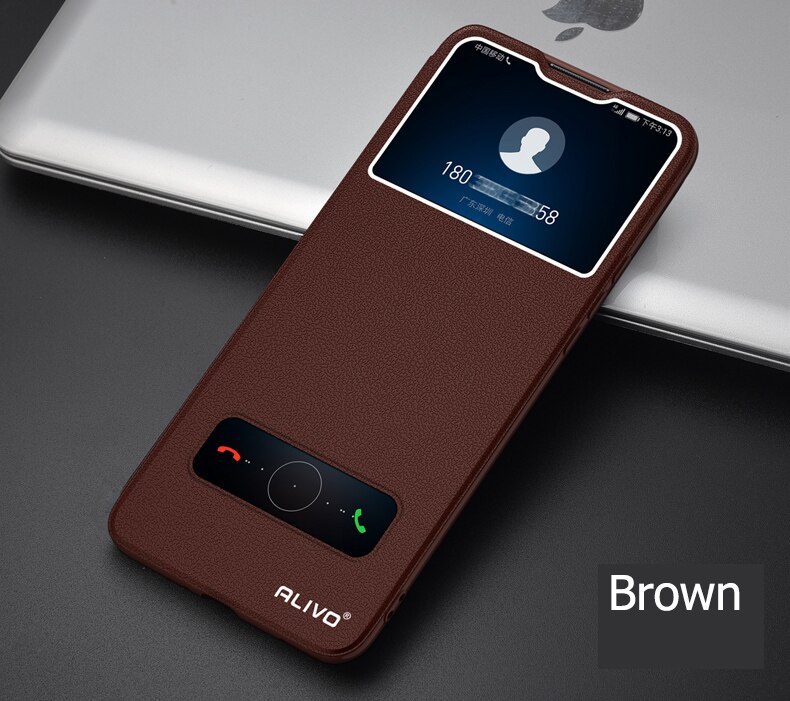 Inteligentne etui na okno dla honoru 50 Pro Honor 50 se etui na telefon magnes klapki skórzane etui na Honor 50 Pro se etui Honor50 Pro Funda: Honor 50 SE / Brown