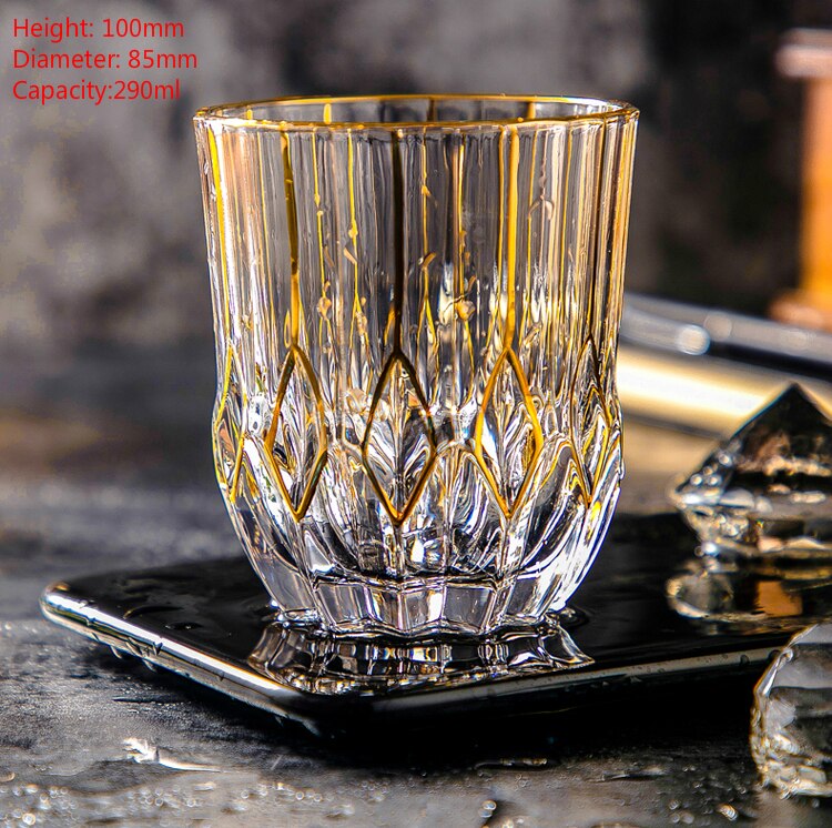 Tjekkisk boutique spor guld whisky glas krystal vin kop cann drikkeglas vaso gafas verre tjekkiske chivas vasos de cristal: Nr. . 24