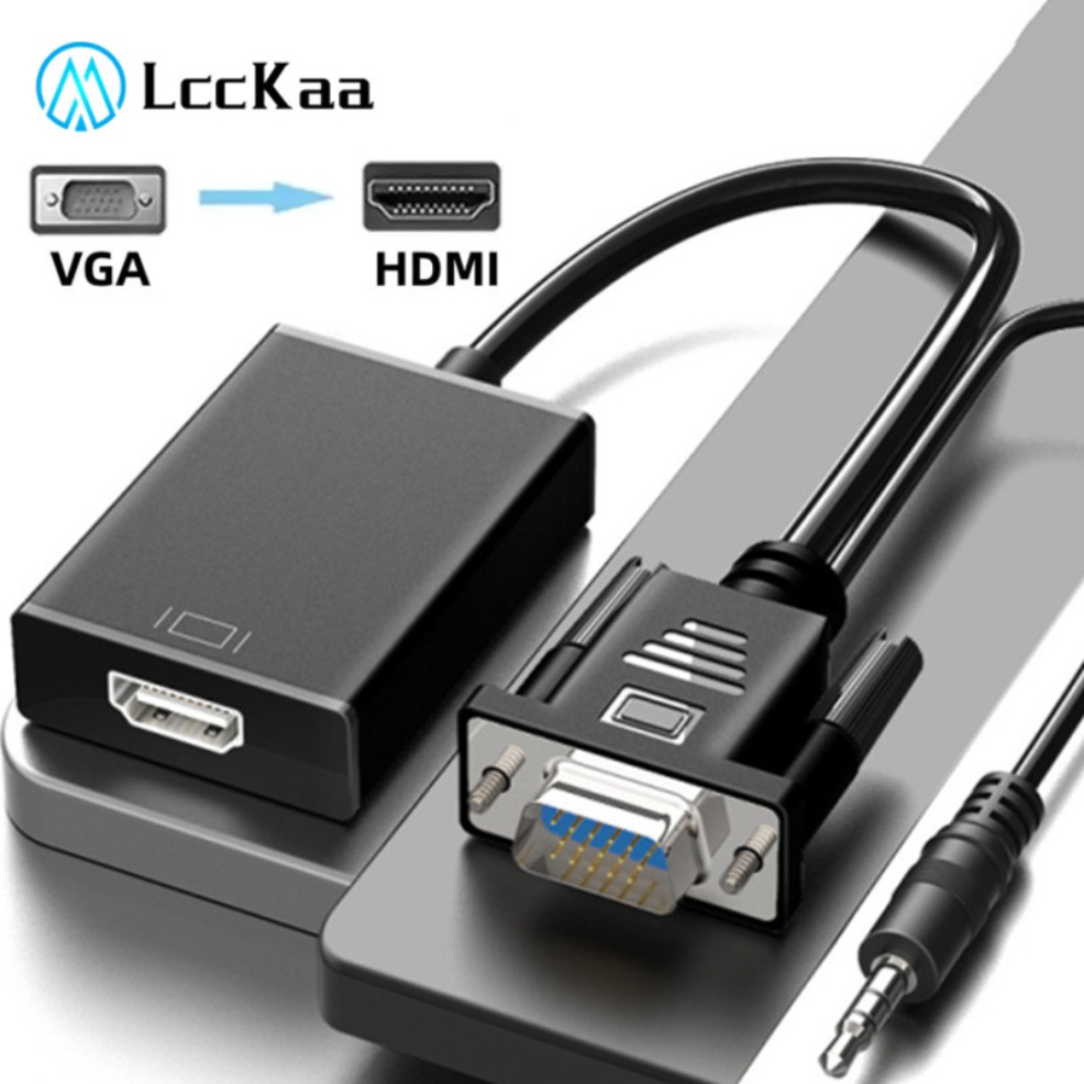 VGA naar HDMI Converter Adapter 1080P VGA Male naar HDMI Female Adapter Kabel Met 3,5 mm Audio-uitgang voor PC Laptop HDTV Projector