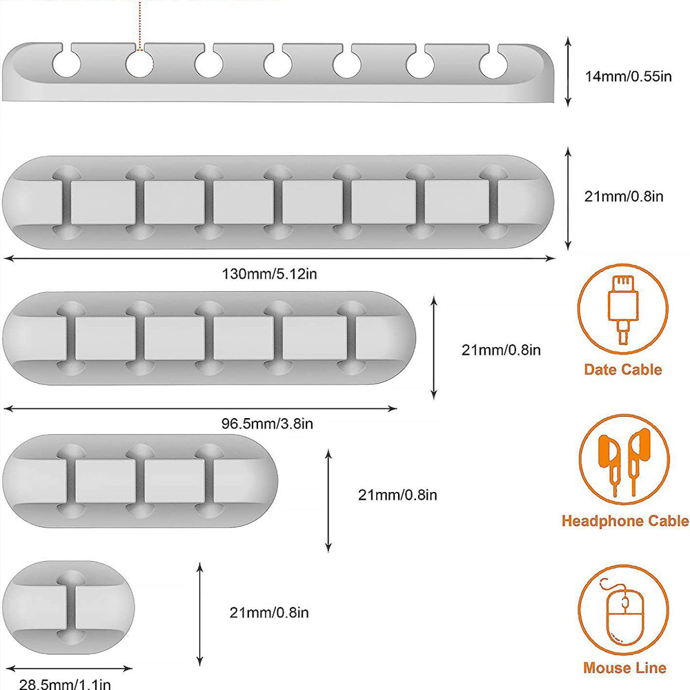 Zelfklevende kabelhouder Clips Snoerbeheer Draadorganizer voor desktop USB-oplaadkabel Nachtkastje Netsnoer Muiskabel