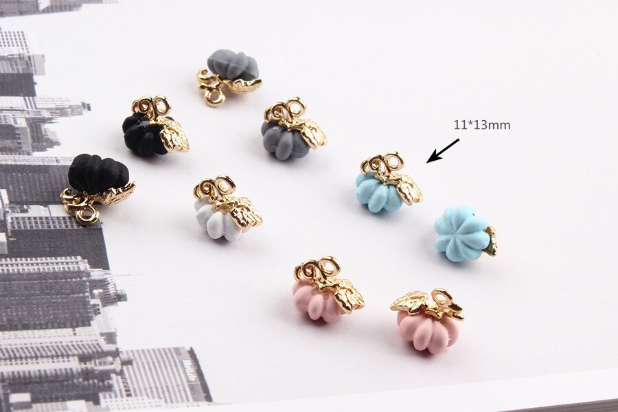 10 Stks/partij 3D Pompoen Halloween Charms Sieraden Earring Diy Maken Charms