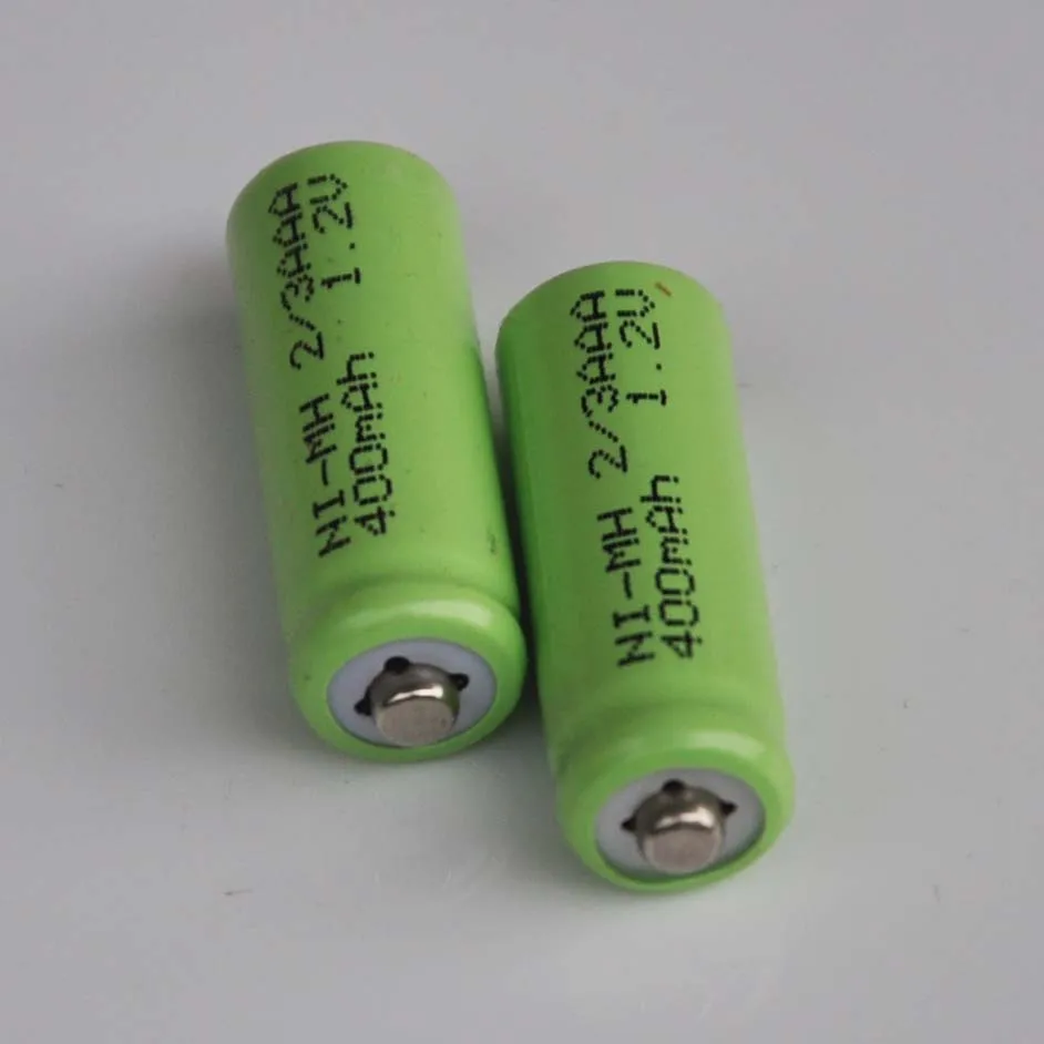 10 st 1.2v 2/3 aaa ni-mh uppladdningsbart batteri 400 mah 2/3 aaa nimh cell utan svetsflikar för led solsken