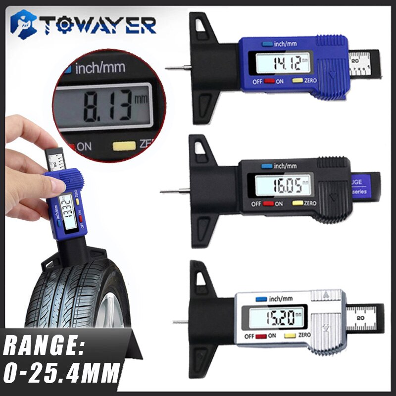 Pneumatici per auto digitali pneumatici misuratore di profondità del battistrada misuratore strumento calibro calibri di spessore battistrada pastiglie freno pattino sistema di monitoraggio dei pneumatici