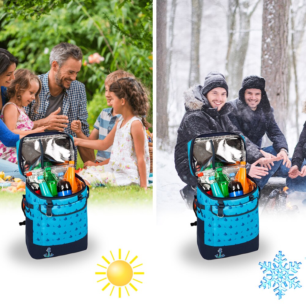 Anemoss Zeilboot Geïsoleerde Koeler Rugzak Draagbare Thermische Voedsel Koelkast Lunch Tas Camping Outdoor Waterdichte Stof Case