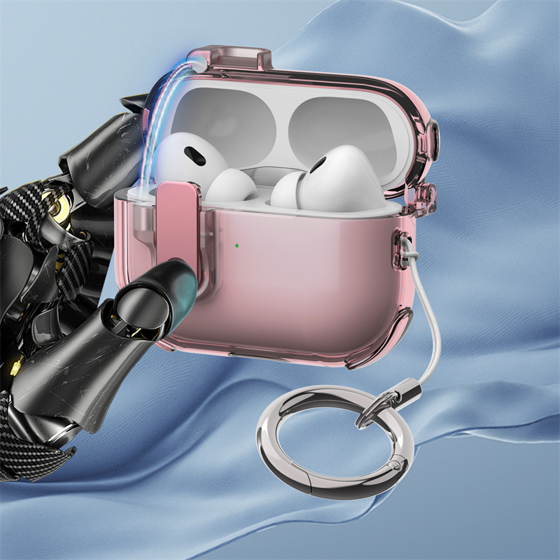Case for airpods 4 3 funda Luxury Electroplated Silver Translucent Protecitve Case for apple air pods 4 pro 2nd soft cover