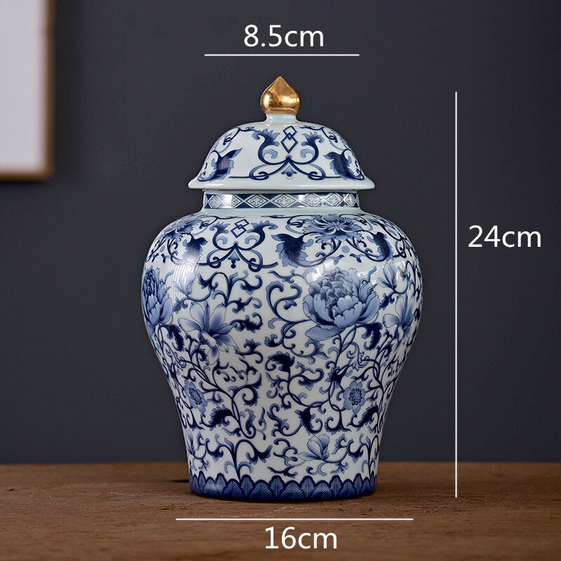 Ceramic General Jar Ceramic Tea Caddy Kitchen Storage Airtight Jar Tea Set Enamel Porcelain Chinese Handicraft Ornaments: B-L