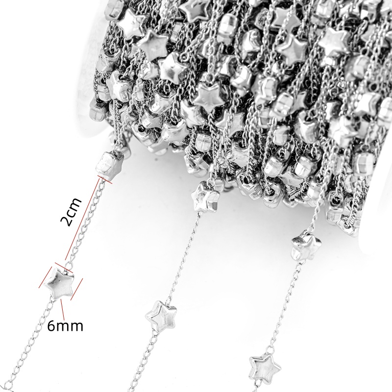 1-metrowy łańcuszek 6 mm CCB Heart Star Bead Miedziany łańcuszek do bransoletki Naszyjnik Okulary Łańcuchy antypoślizgowe DIY Ręcznie robiona biżuteria Y24: green