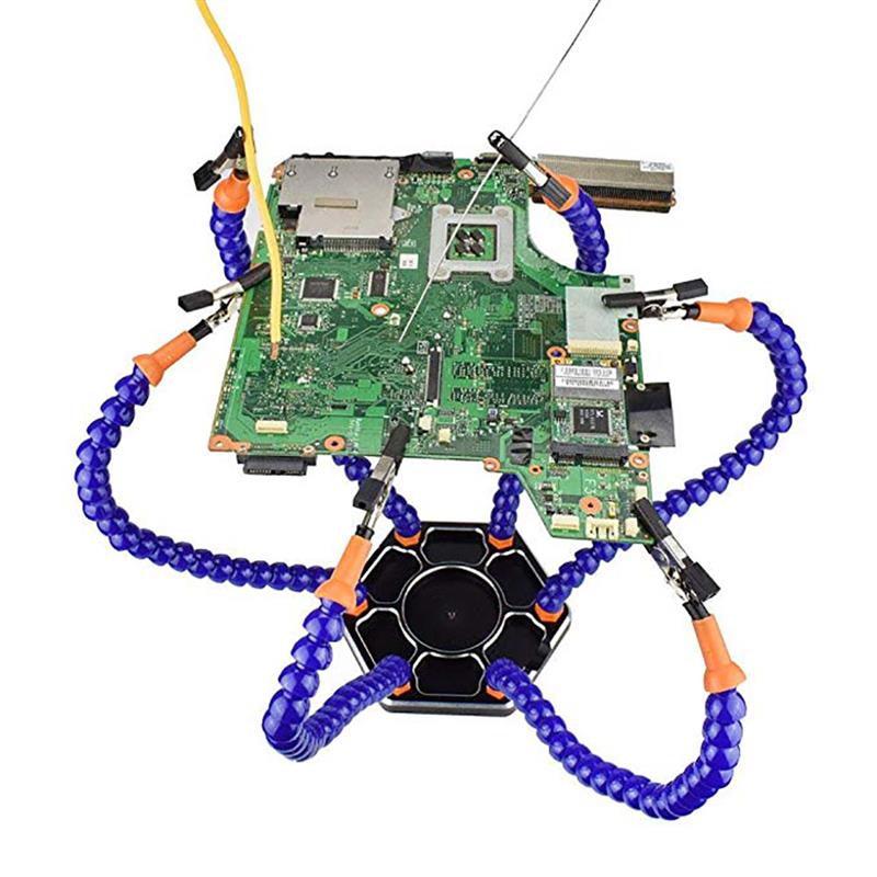 Helping Hands Third Hand Soldering Tool 6 Flexible Arms Six Arm Soldering Station With Swiveling Alligator Clip