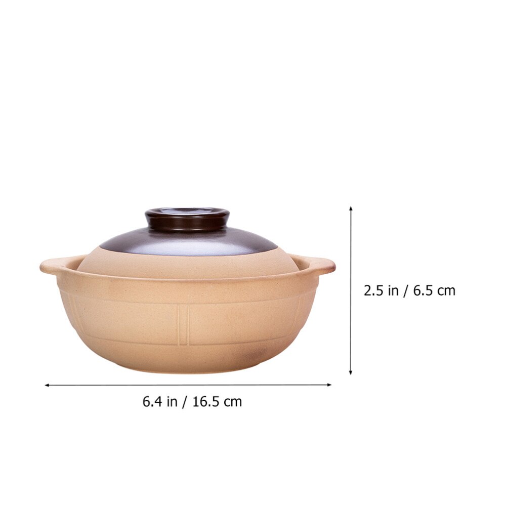 1pc 500ML Casserole Stew Pot Ceramic Cooking Pot with Lid (Assorted Color)