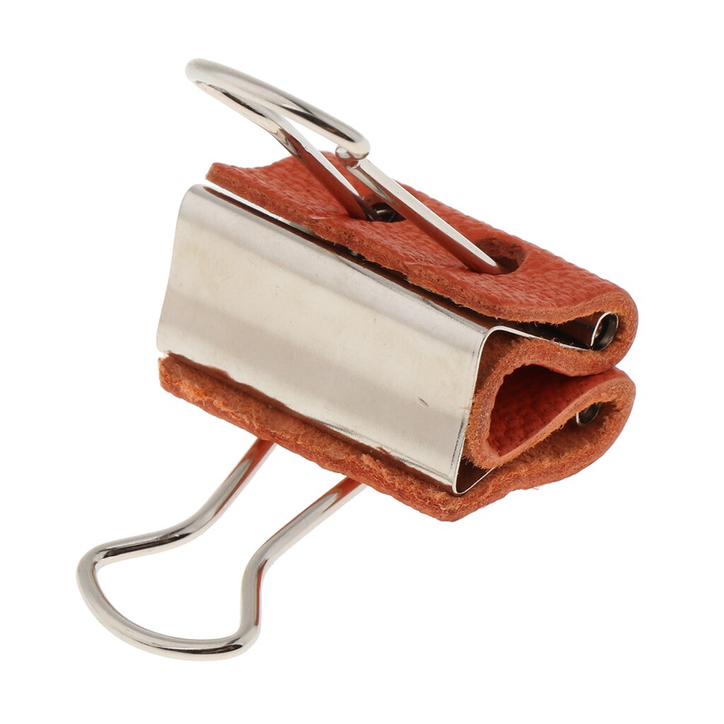 Stainless Steel Office File Ticket Paper Binder Clips with Leather Covered