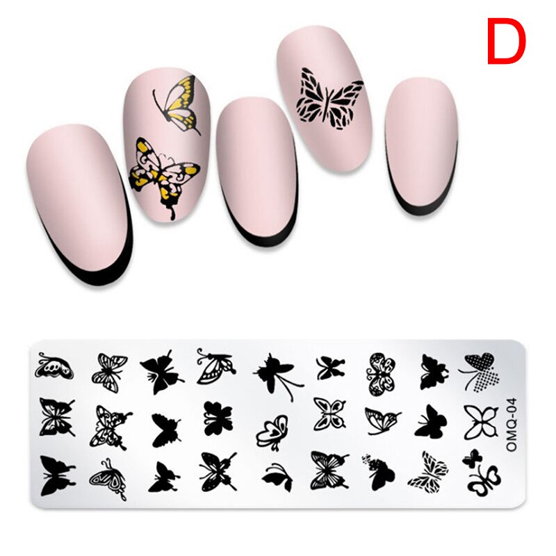 Noël ongles estampage plaques ligne photos ongle Art plaque ongles impression modèle: D