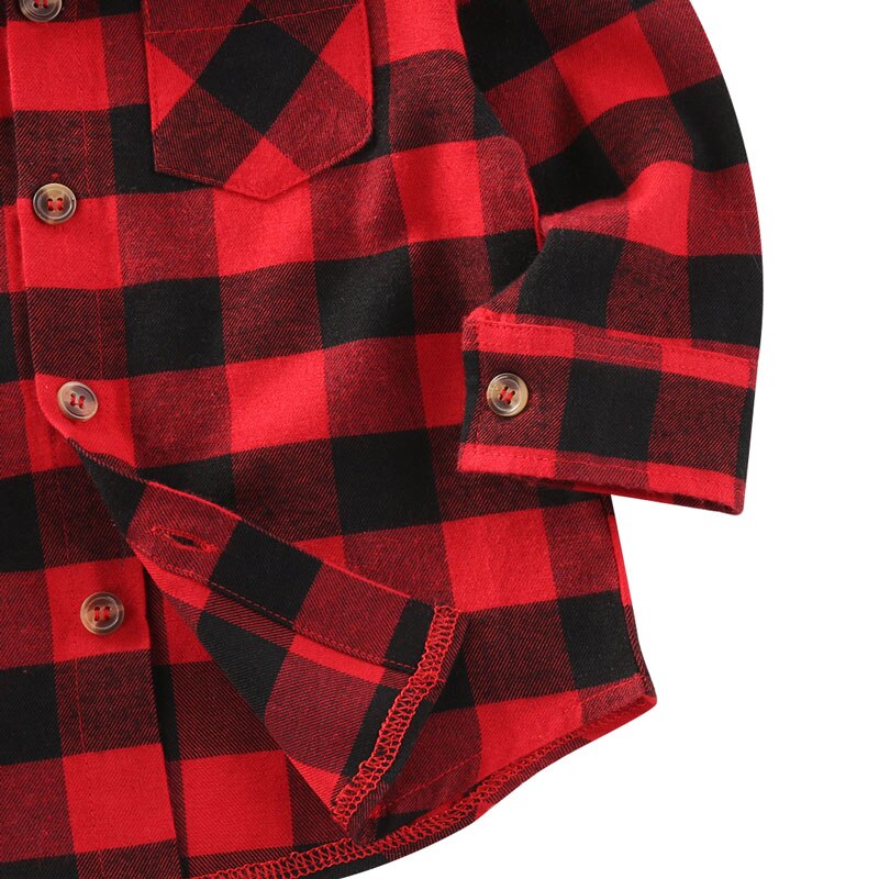Kinderkleding jongens meisjes katoenen lange mouwen overhemd geruite ruit top blouse kinderkleding