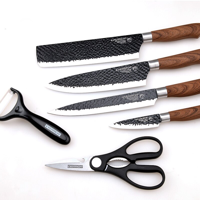 Rvs Keukenmessen Chef Slicer Schilmesje Set Gereedschap Gesmeed Keukenmes Schaar Keramische Dunschiller