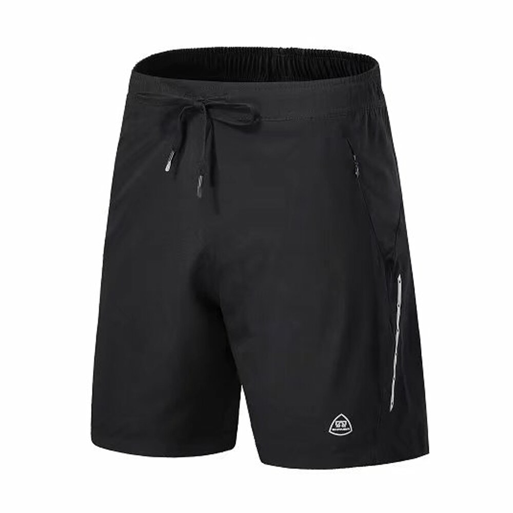 Mens Licht Gewicht GYM Workout Running Shorts Training Voetbal Tennis Effen Sport Shorts met Zip Zakken: M