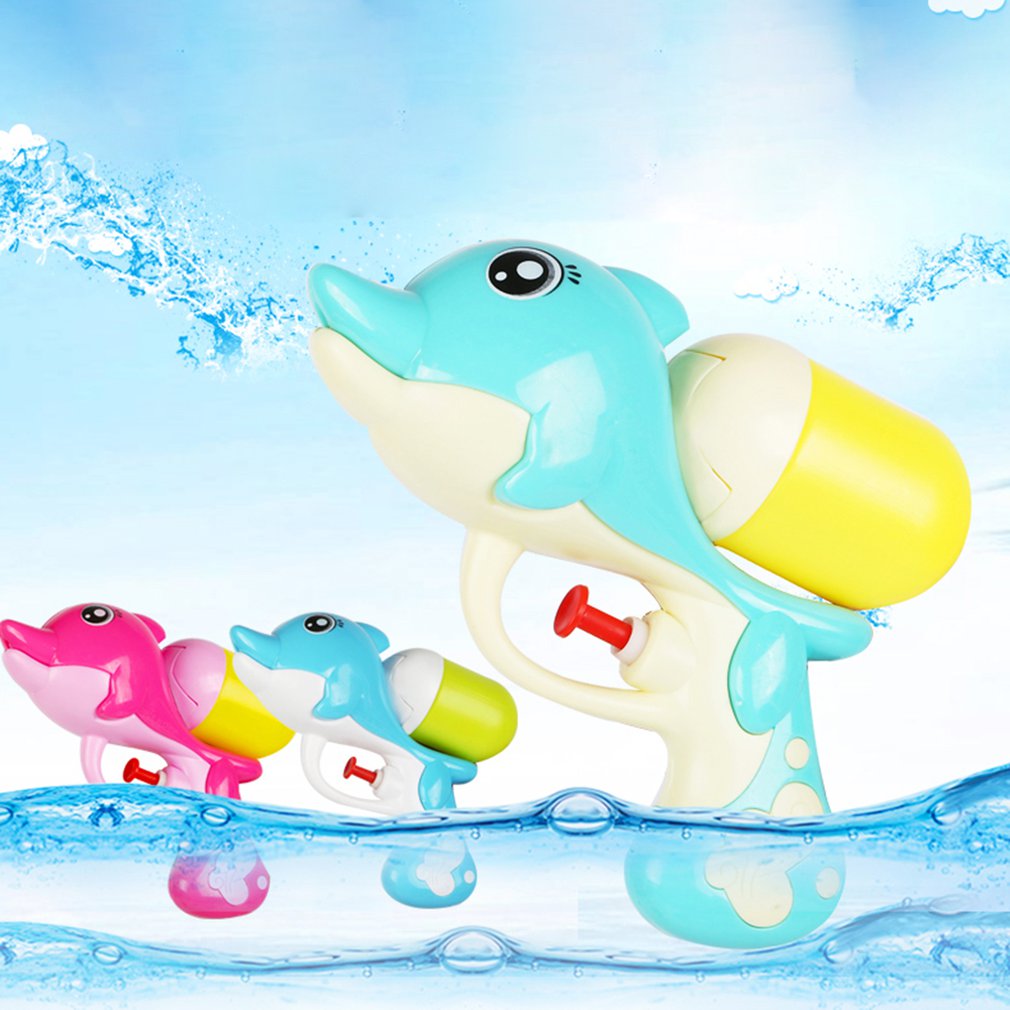 Children'S Cartoon Pressure Water Gun Summer Beach Dolphin Water Play Toys Drifting Spray Guns