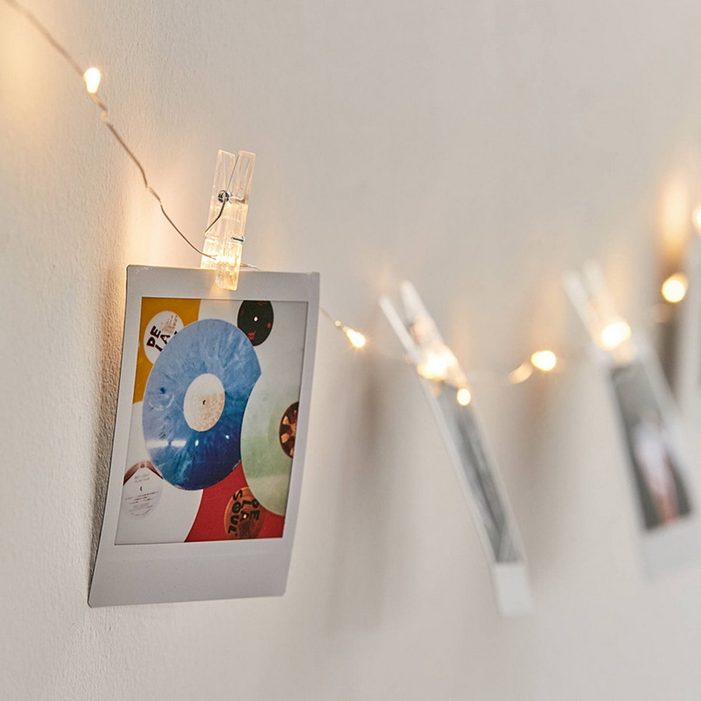 2m/5m/10m gør-det-selv fotoramme fotoklip led lys dekoration udendørs fest bryllup lys led streng bryllup belysning