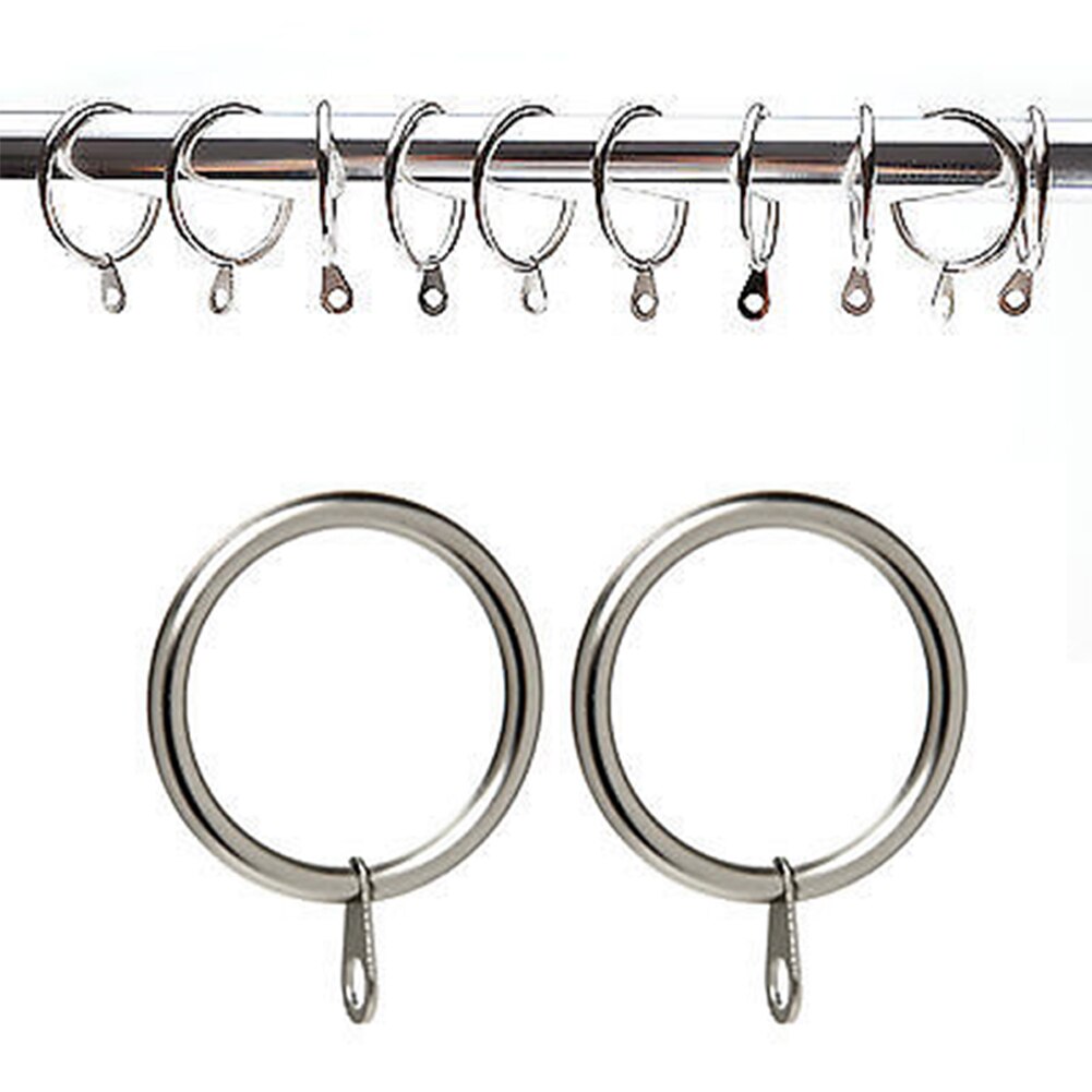 30mm Window Hanging Metal Hooks Curtain Rod Strong Practical Silver