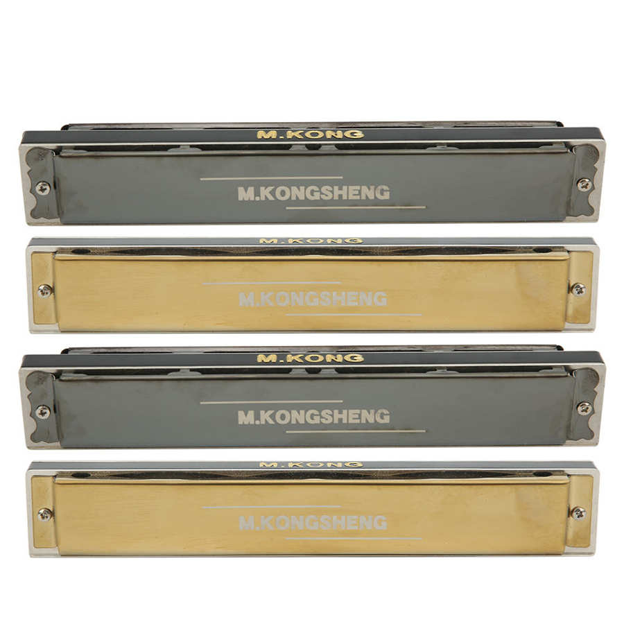 Harmonica Key A/A#/G/G#/F/F#/D/D#/E/B Mouthorgan Diatonic Harp 1.2mm Brass Base Plate 24-Hole Polyphonic