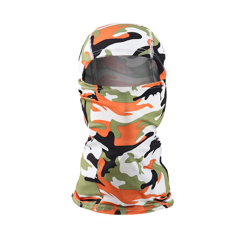 Pasamontañas de camuflaje máscara facial completa esquí bicicleta ciclismo caza cubierta para la cabeza bufanda Blaclava gorra Bandanas hombres: Castaño