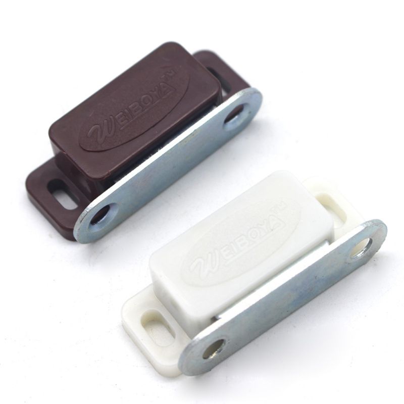 Mini pestillo magnético de plástico para pestillo de puerta, pestillo de plástico para pestillo de puerta, herrajes para amortiguador para mobiliario de cocina, 10 Uds.