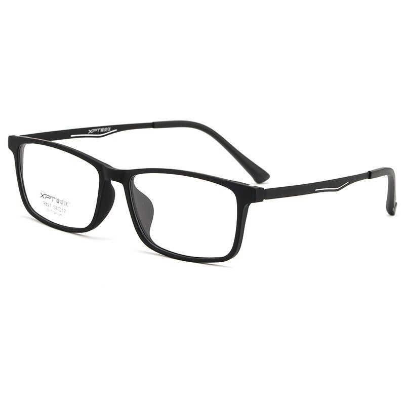 Ren titanium brillestel nærsynethed briller herre ultralette og komfortable fuld stel stort stel optisk brille stel 9827: Sort