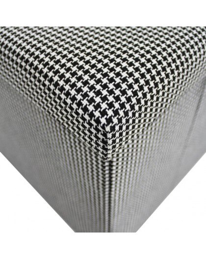 Mobili Rebecca Poef Bench Zwart Wit Kofferbak Katoen Dashboardkastje Speelgoed 38x110x38