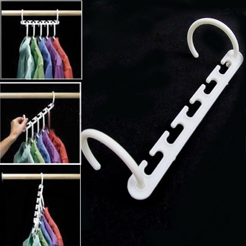 8 stks Kleerhanger Rack Kleding Haak Clip Stand Magic Space Saver Organizer Broek Verstelbare Closet Kledingstuk Hanger Opslag