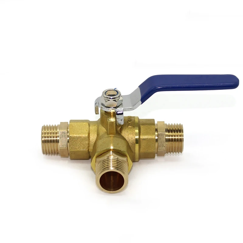 1/4 " 3/8 " 1/2 " 3/4 " 1 " bsp utvändig gänga full port t-port l-port trevägs mässing kulventilanslutning för vatten olja luft gas