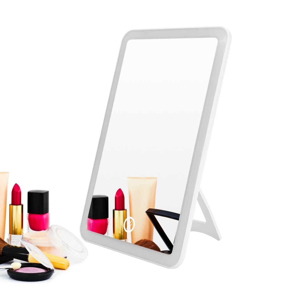 Led Vanity Touch Screen Makeup Mirror Vanity Lights 180 Degree Rotation Table Countertop Cosmetics Bathroom Mirror: A  Makeup Mirror
