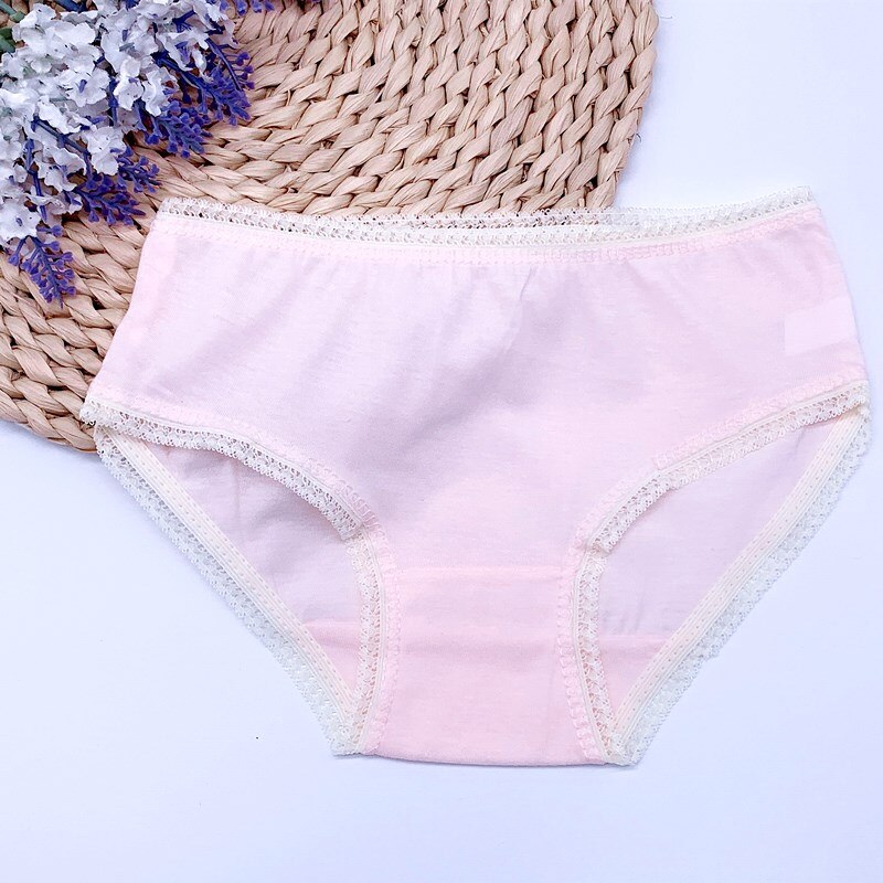 12 Stks/partij Meisjes Solid Briefs Ondergoed Kinderen Katoenen Korte Broek Kids Slipje 1-2Years