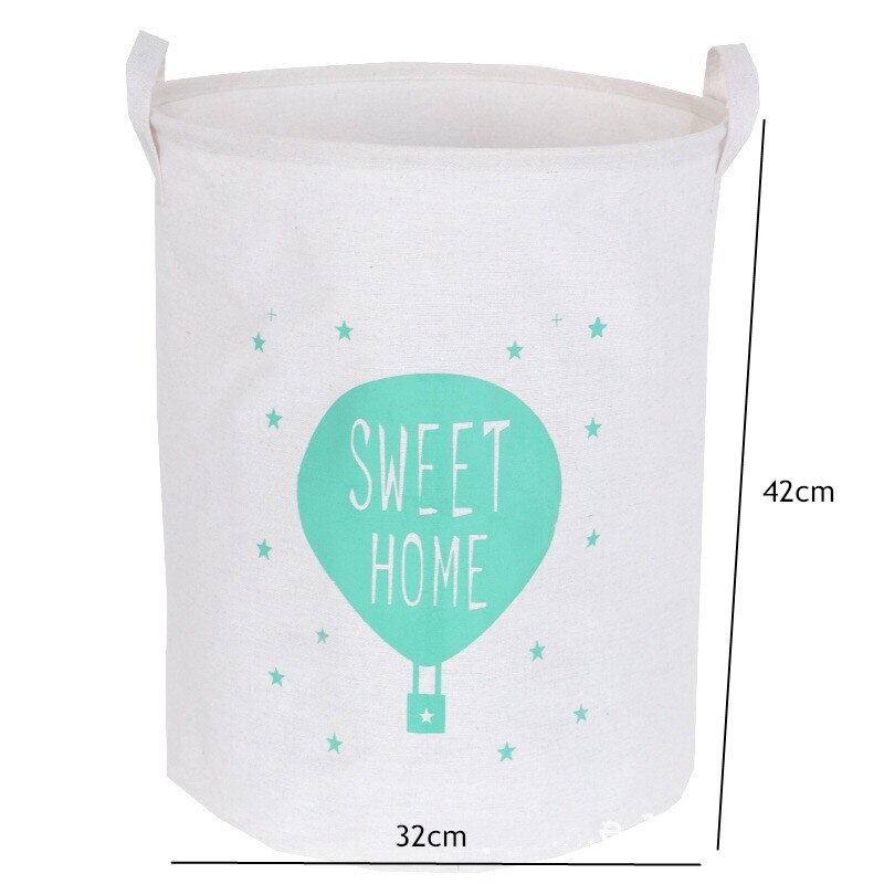 cotton linen large Round Collapsible Laundry Basket Dirty Clothes Organizer Toys Storage Box Bin Bucket Hamper With Handles: color 18