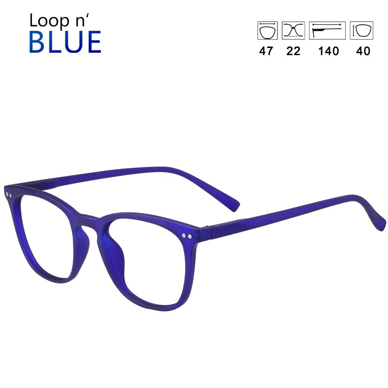 LOOP'N BLUE Precision reading glasses Retro Style Round reading glasses Men women reading glasses Anti-blue light: +250 / Navy Blue
