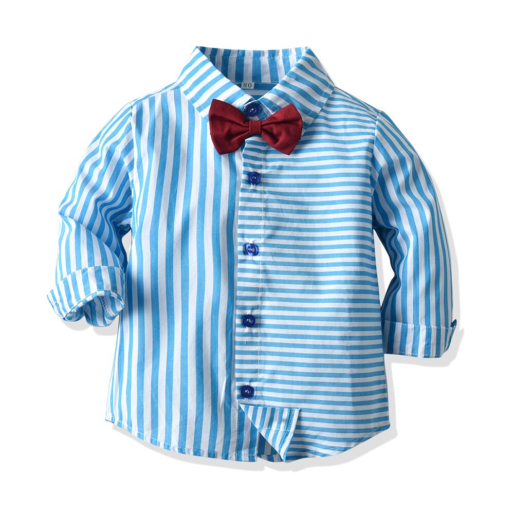 Tem Doger Autumn Infant Clothing Outfits Baby Suit Newborn Boys Bow Tie Tops+Suspender Trousers Baby Casual Clothes Set