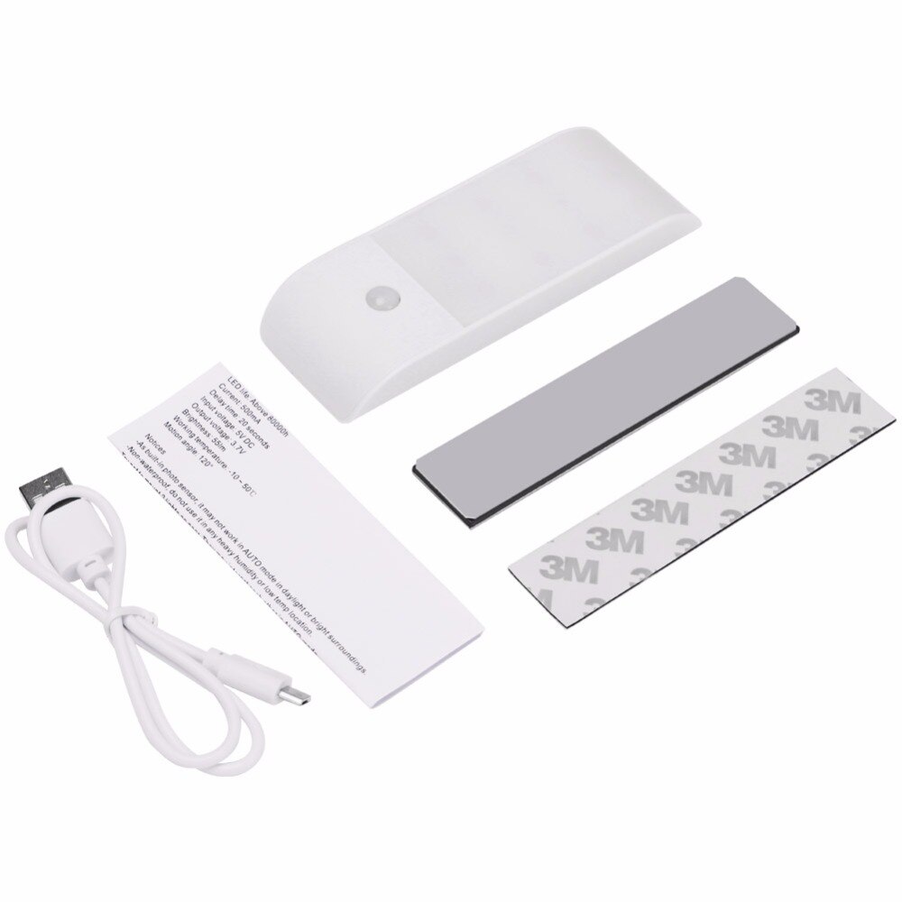 SMD LED Sensor Light USB Oplaadbare Onder Kast Verlichting Magneet PIR Motion Sensor Nachtlampje Voor Closet Garderobe Keuken